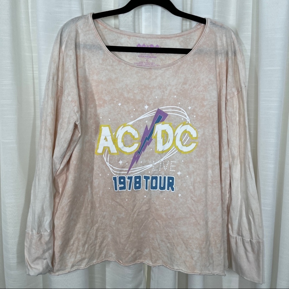 Lucky Brand AC DC band graphic long sleeve tee shirt
